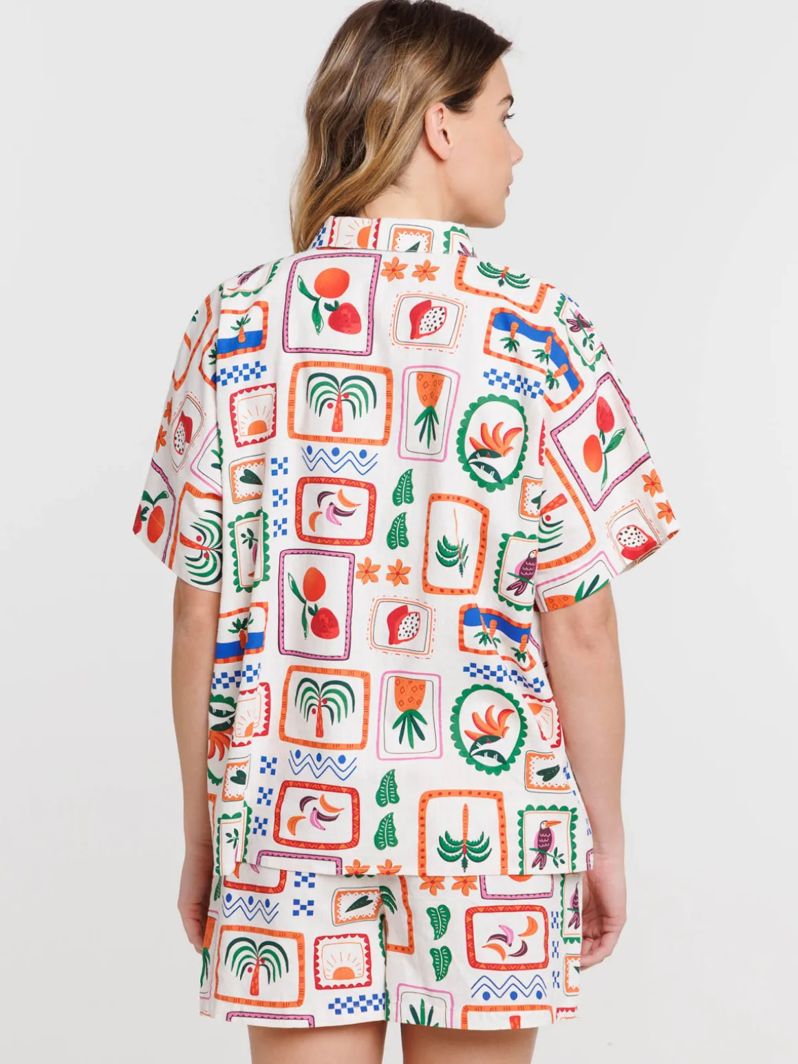 Chemise imprimé timbre all over femme