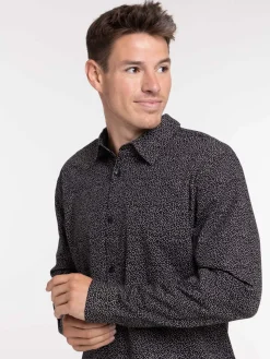 Chemise imprimée noire homme