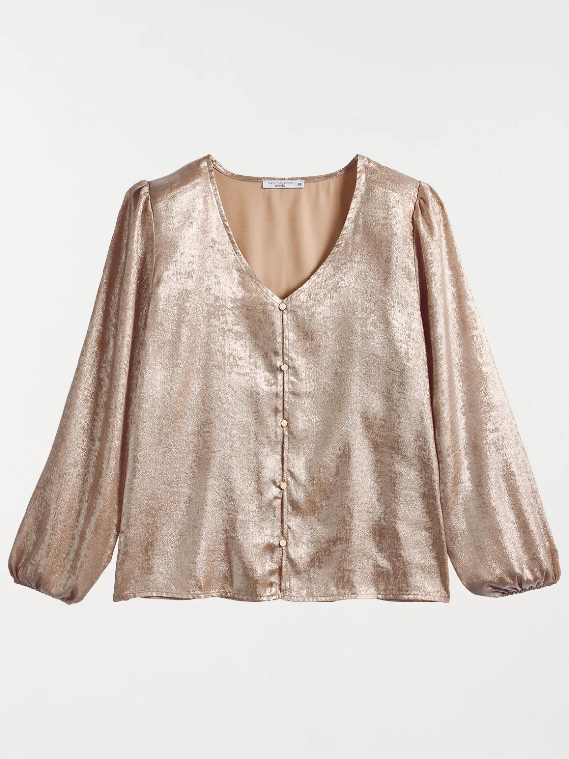Chemise lamée dorée femme