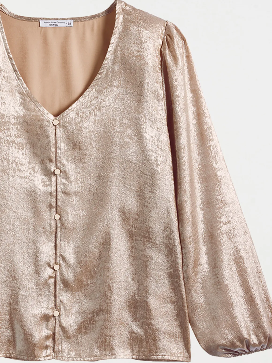 Chemise lamée dorée femme