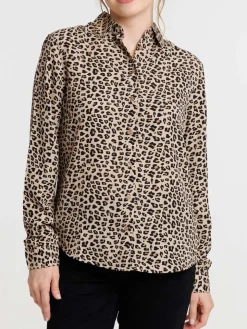 Chemise léopard manches longues femme