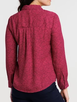 Chemise manches longues fleurie femme