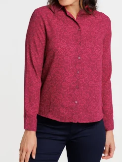 Chemise manches longues fleurie femme