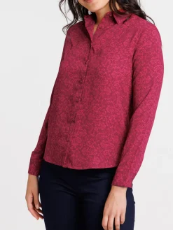 Chemise manches longues fleurie femme