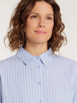 Chemise manches longues rayée femme