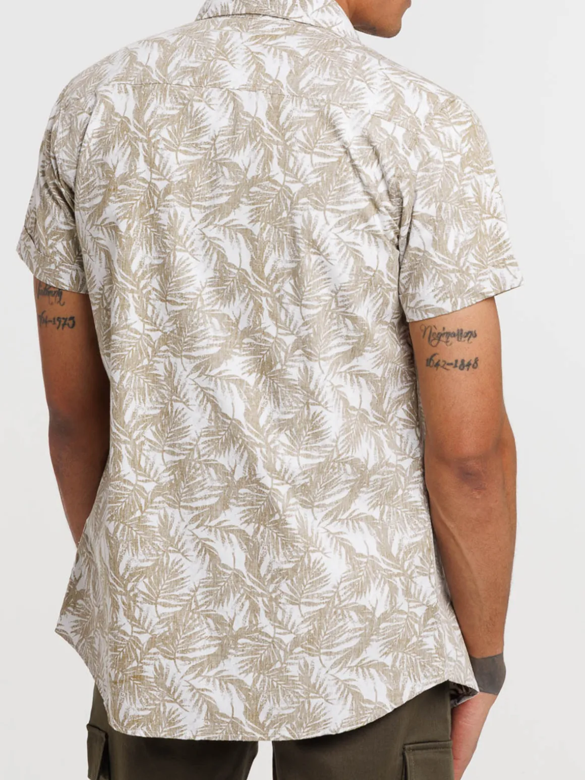 Chemise motif feuilles de palmier homme