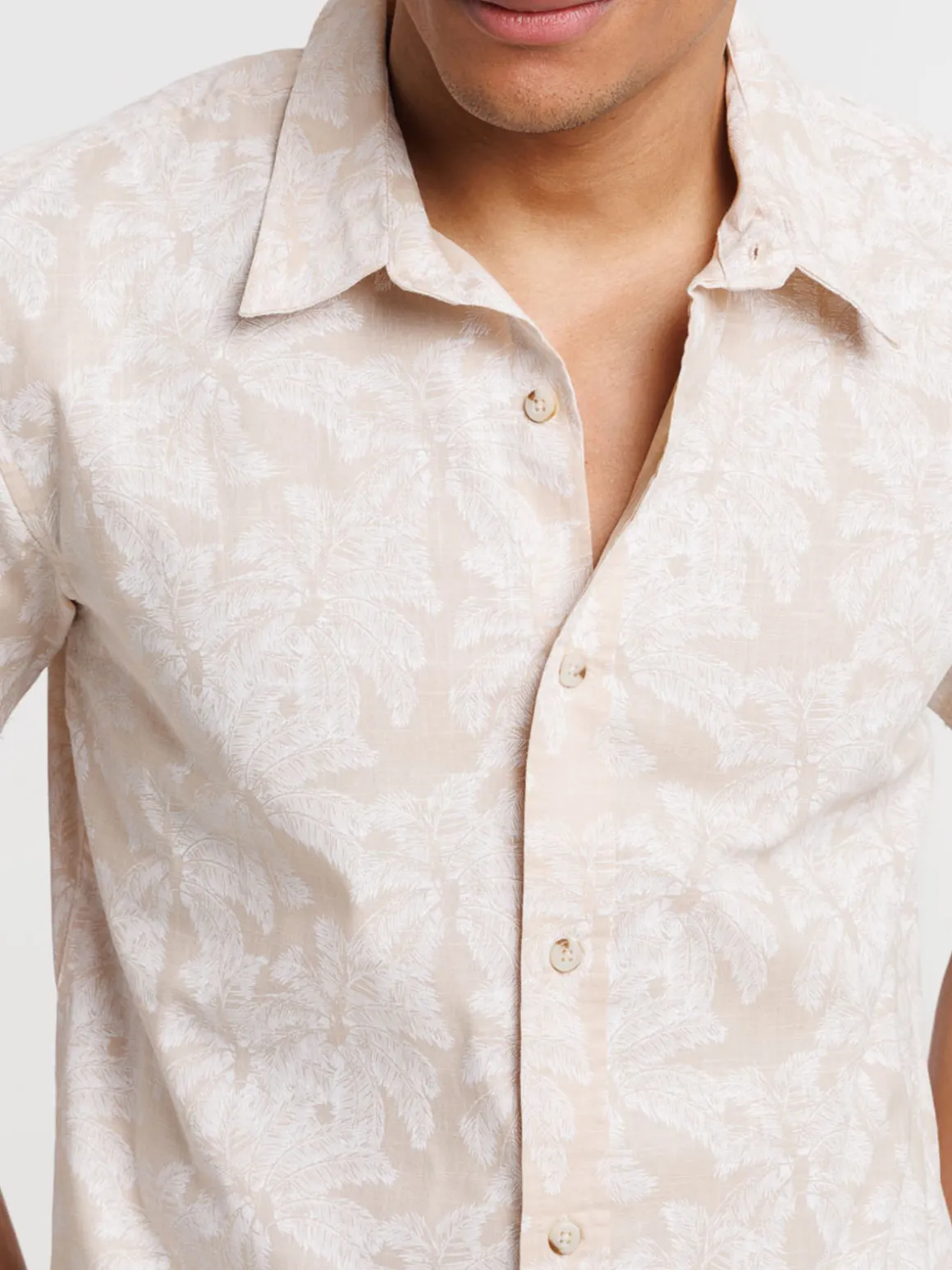Chemise motif palmier homme