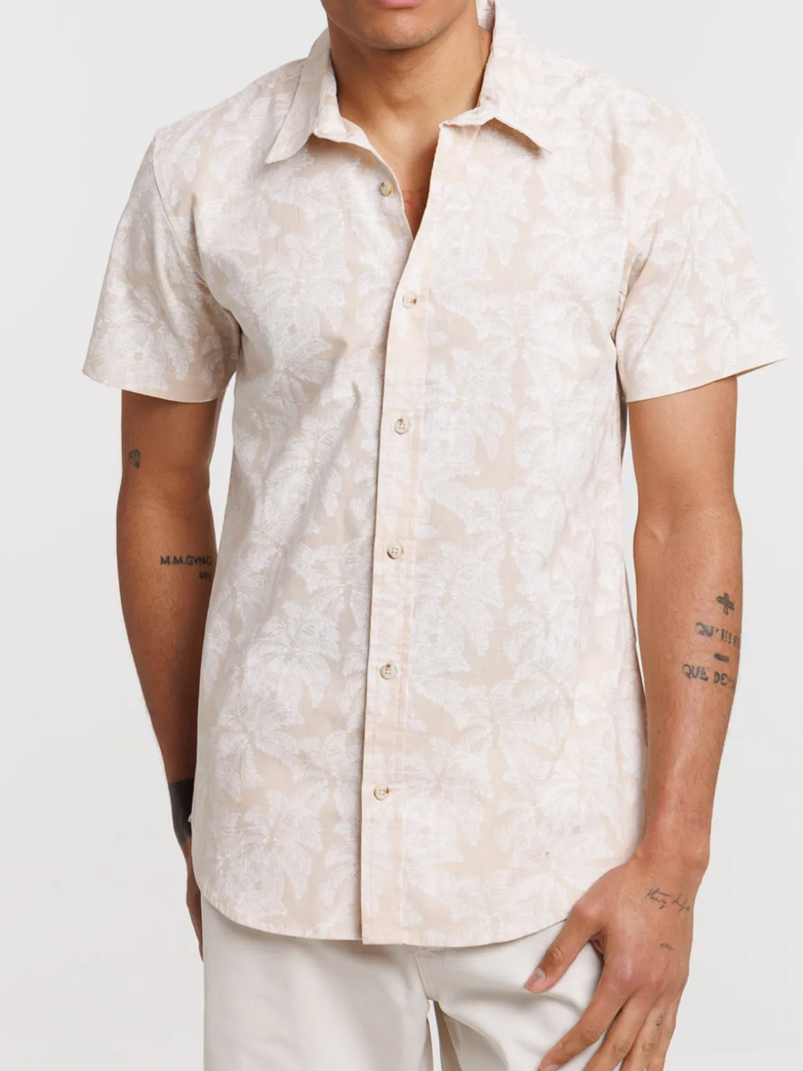 Chemise motif palmier homme