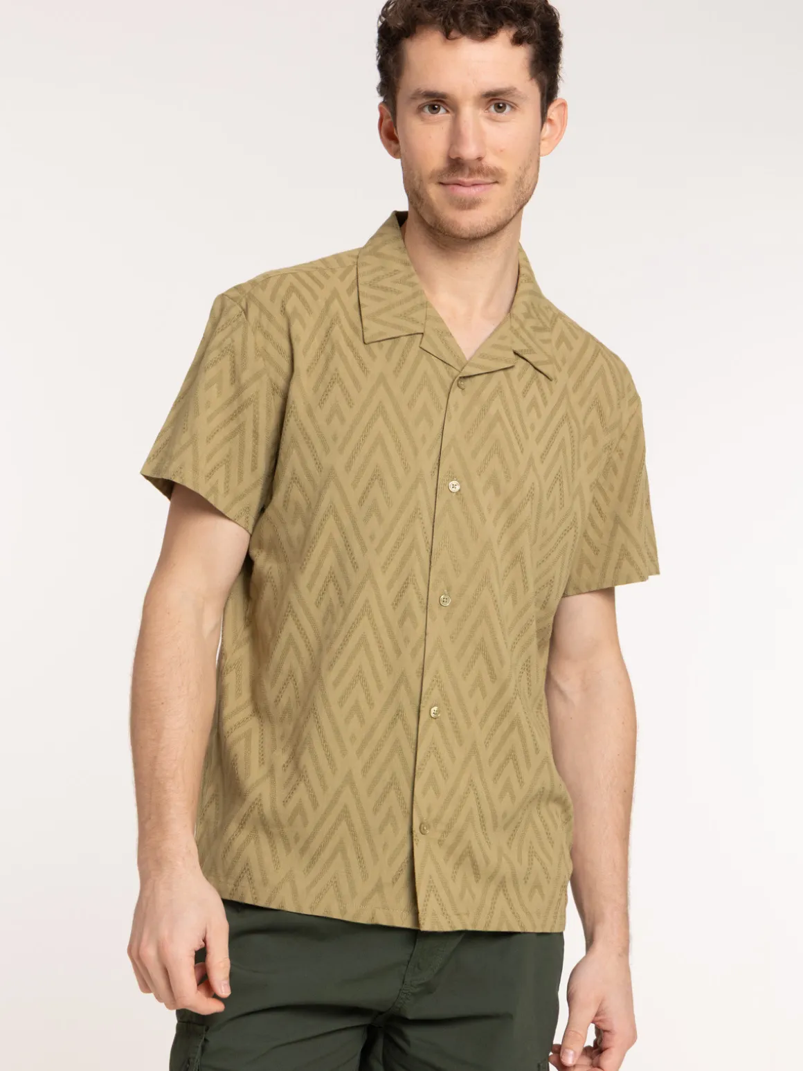 Chemise motif vert boa homme