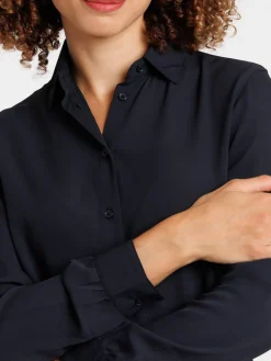 Chemise noire manches longues femme
