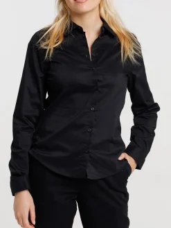 Chemise noire manches longues femme