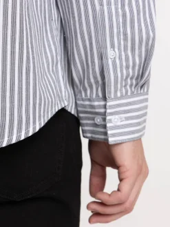 Chemise rayée grise homme