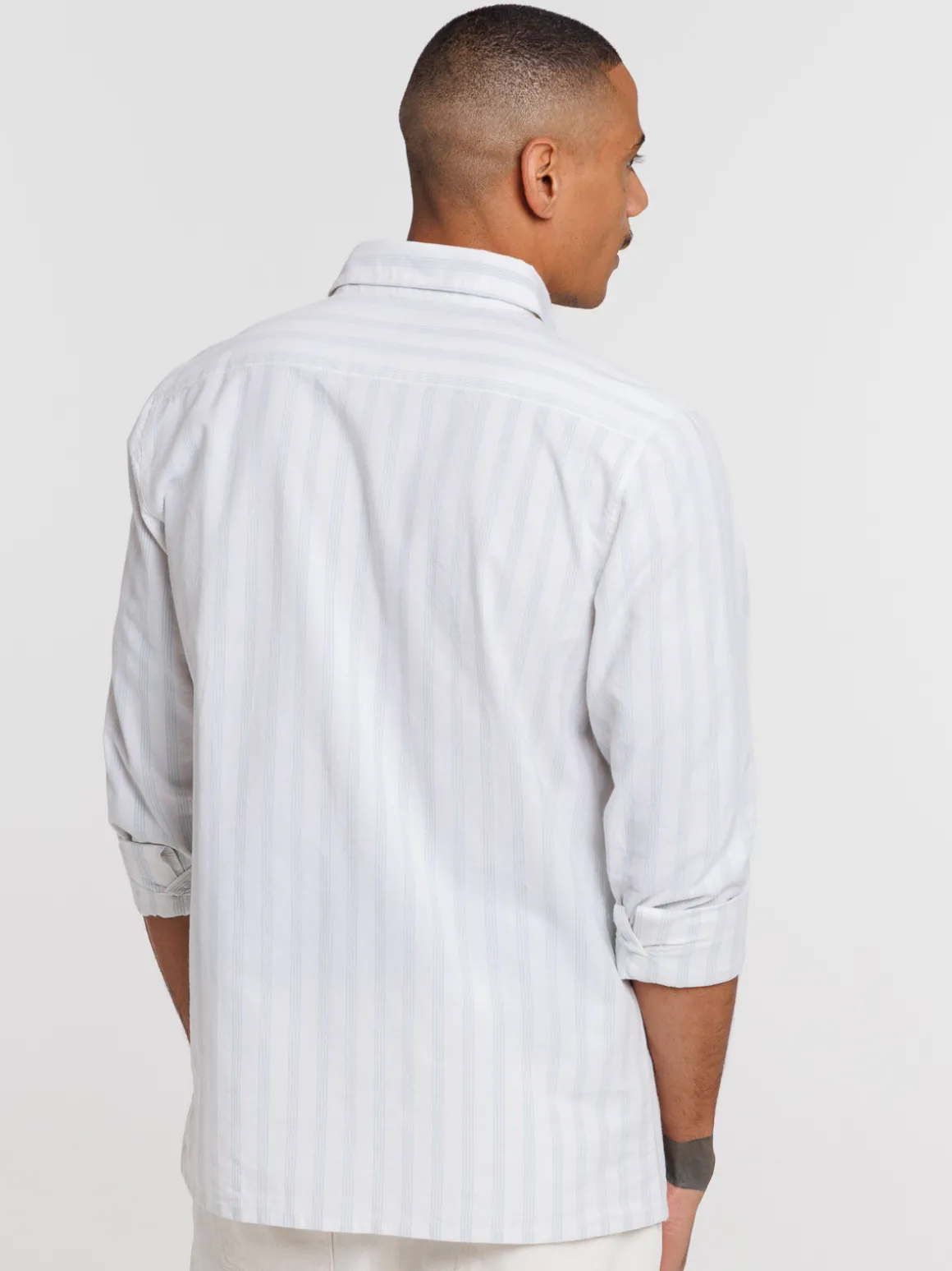 Chemise rayée manches longues homme
