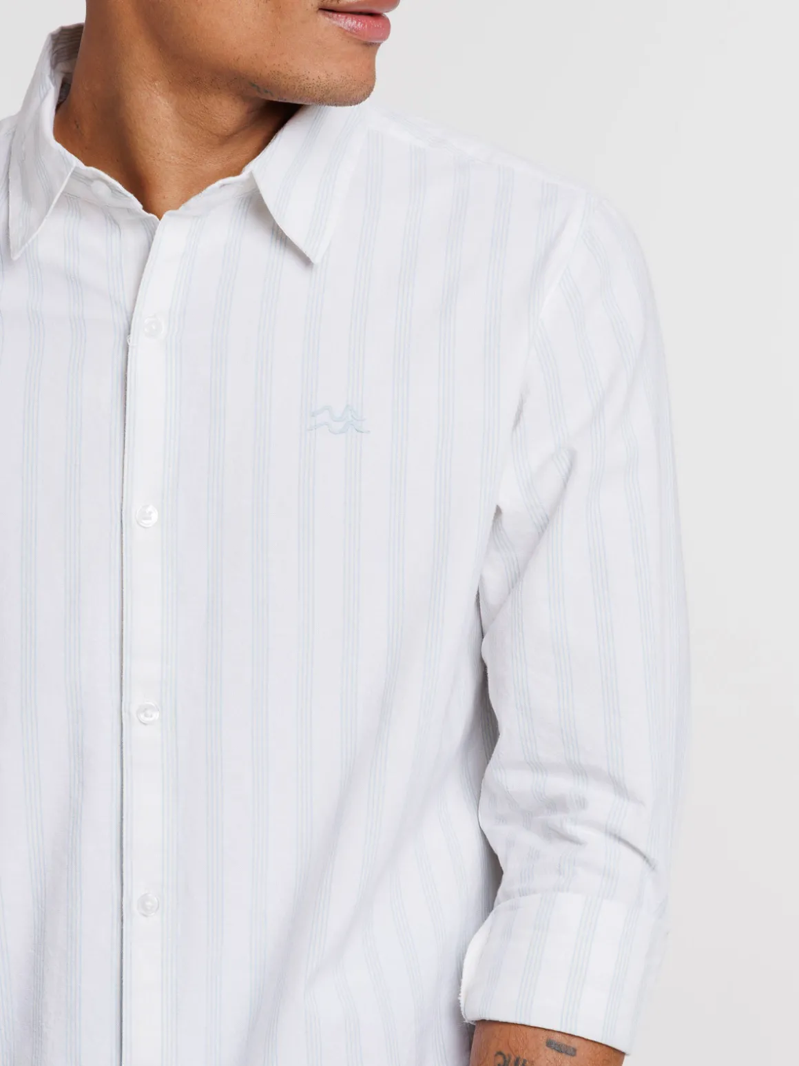 Chemise rayée manches longues homme