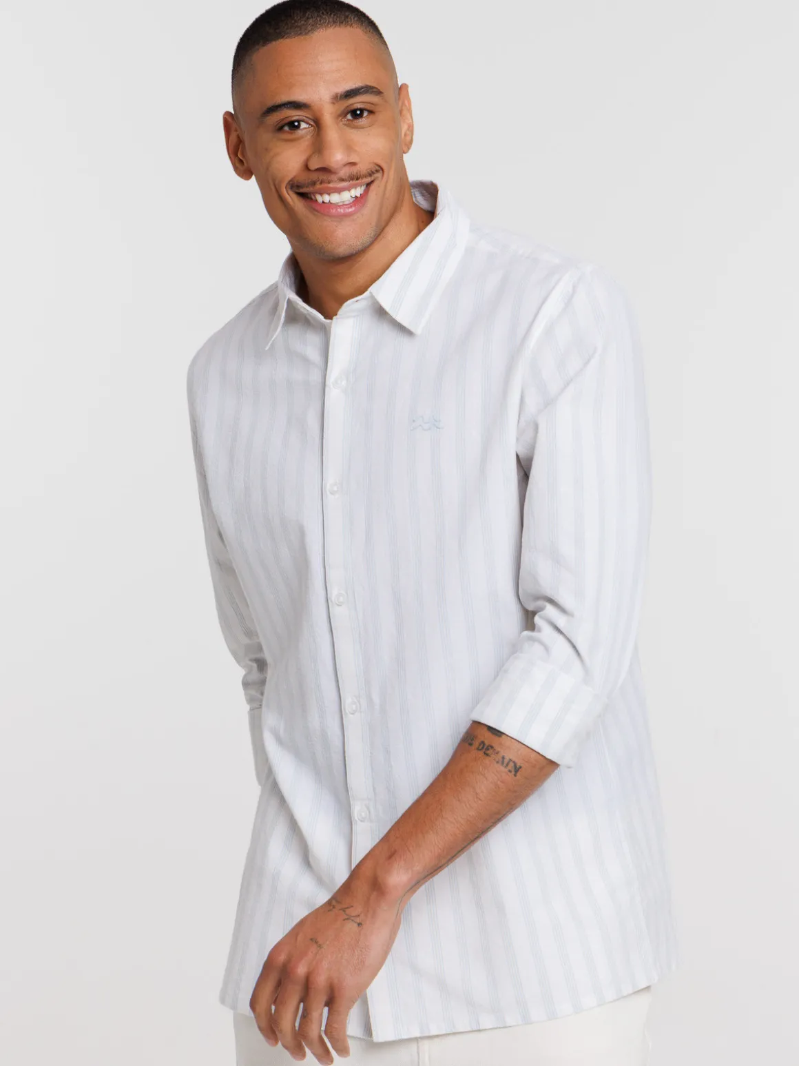 Chemise rayée manches longues homme