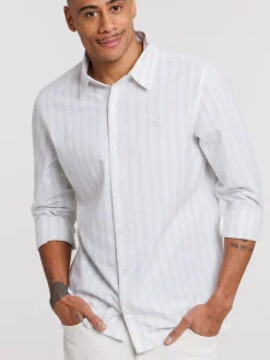 Chemise rayée manches longues homme