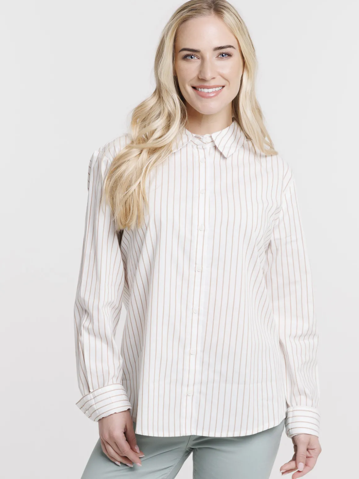 Chemise rayée manches longues femme