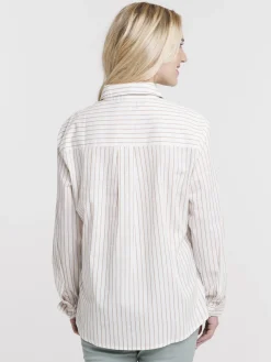 Chemise rayée manches longues femme