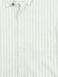 Chemise rayée vert amande homme