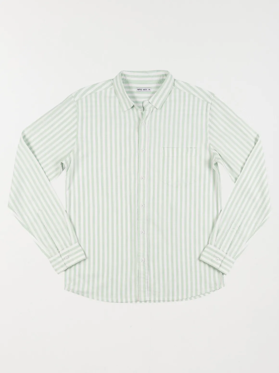 Chemise rayée vert amande homme