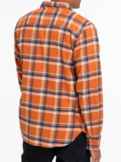 Chemise rouille à carreaux homme