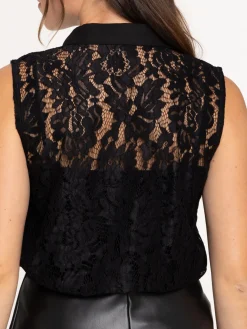 Chemise sans manches dentelle femme
