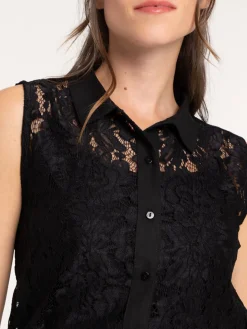 Chemise sans manches dentelle femme