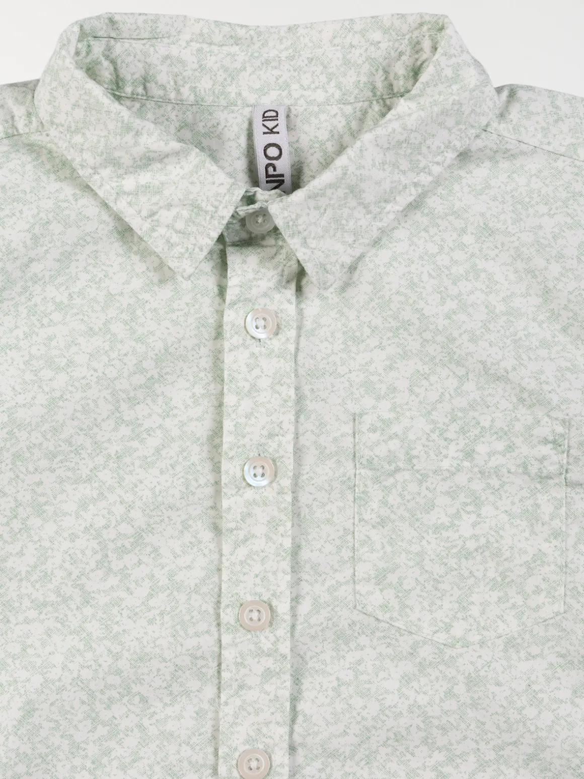 Chemise vert pâle imprimée garçon (3-8A)