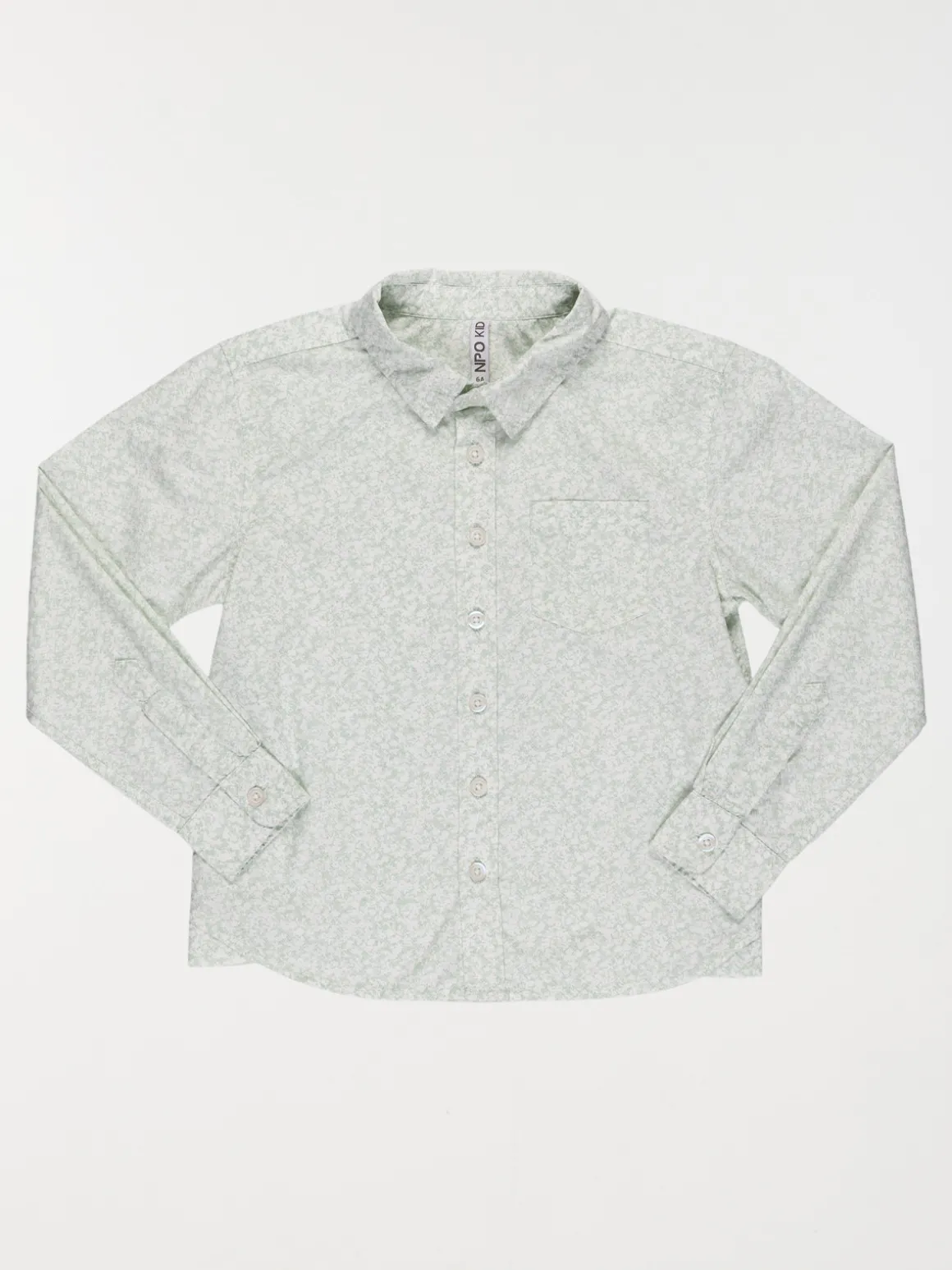 Chemise vert pâle imprimée garçon (3-8A)