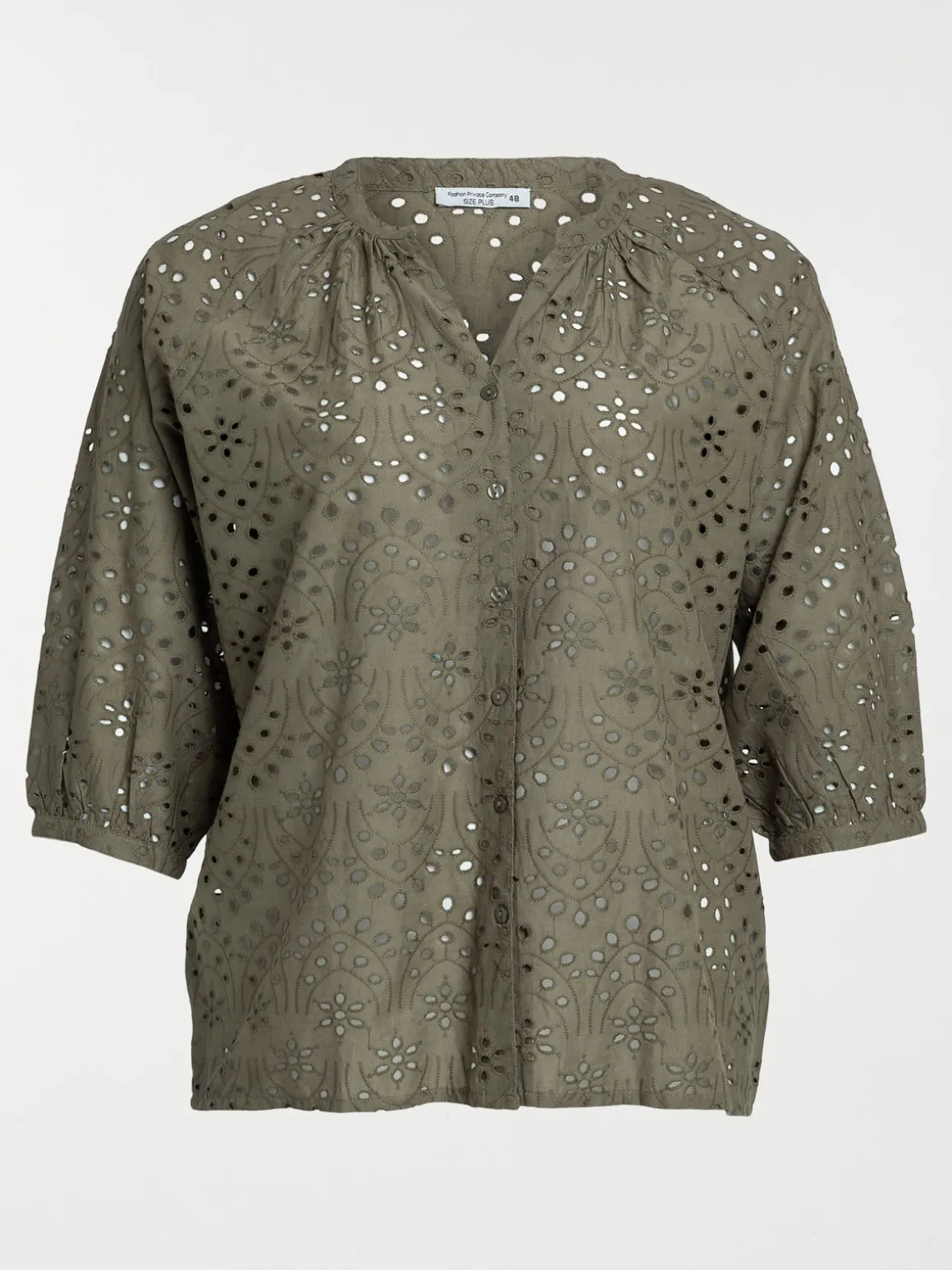 Chemise vert sombre grande taille femme