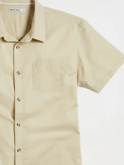 Chemisette beige grisé homme