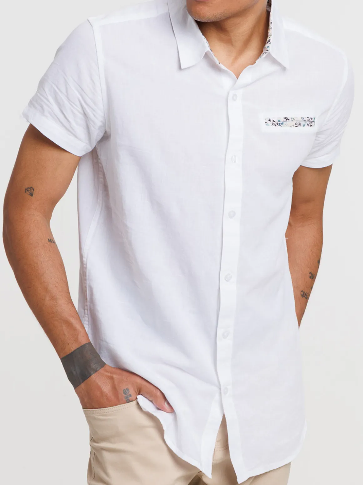 Chemisette blanche homme
