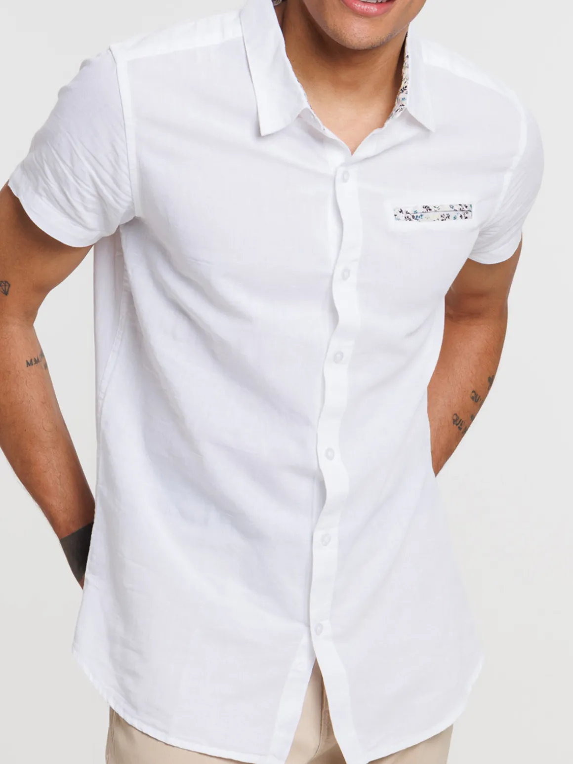 Chemisette blanche homme