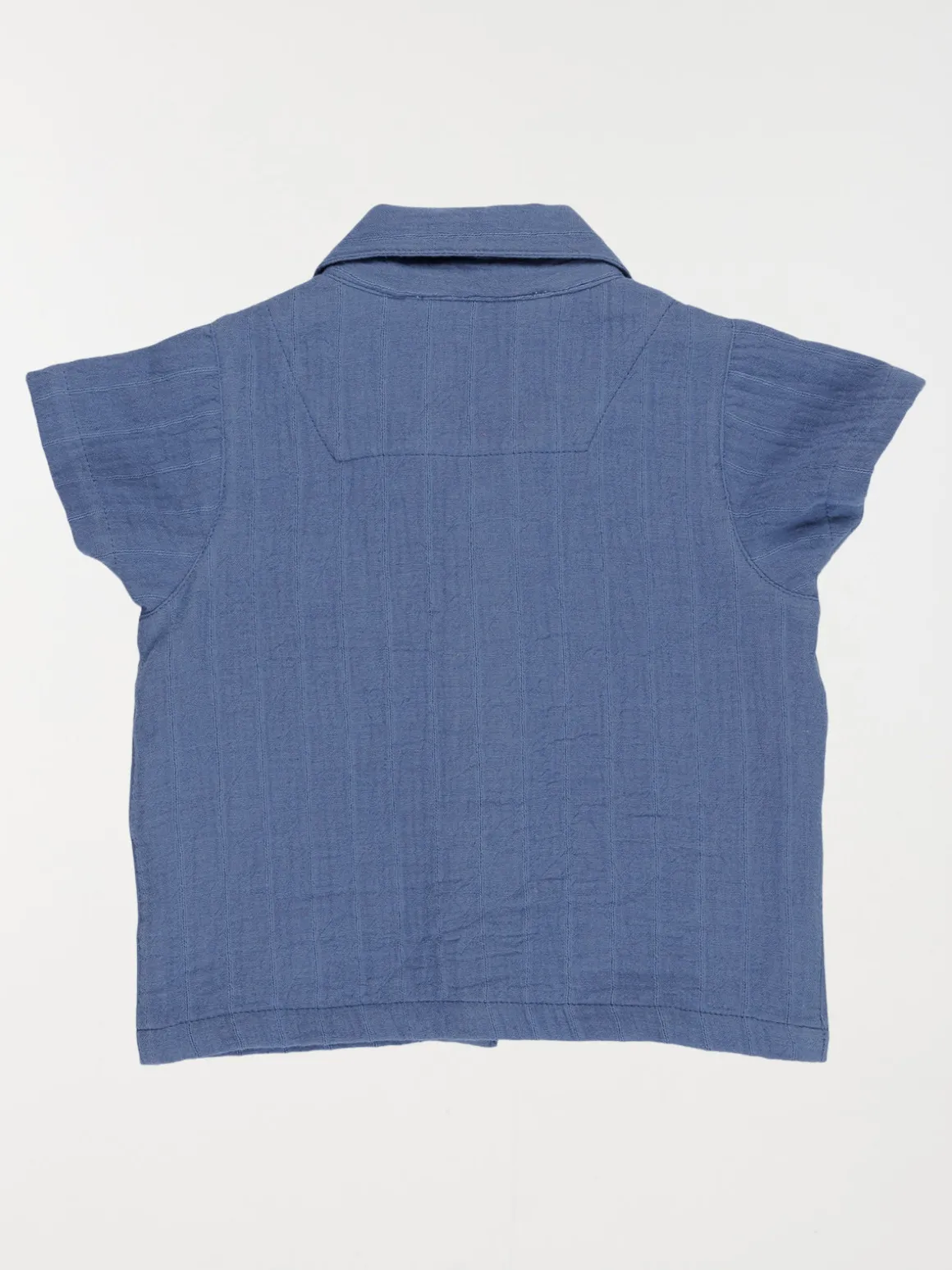 Chemisette unie indigo garçon (6-36M)