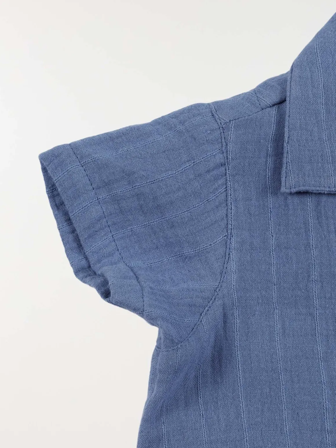 Chemisette unie indigo garçon (6-36M)