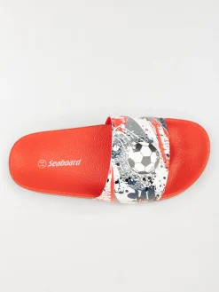 Claquette garçon football rouge (24-30)