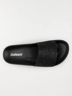 Claquette strass noire femme (36-41)