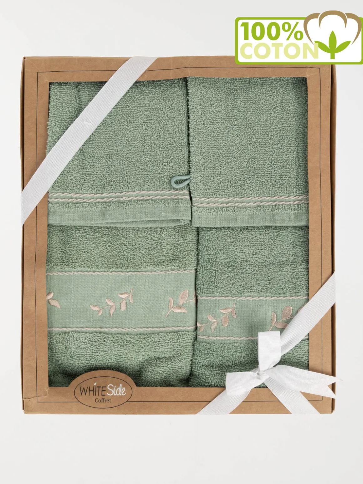 Coffret éponge 4 pièces sauge