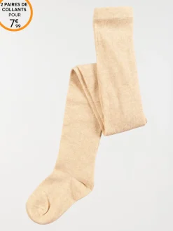 Collants chauds beige clair chiné fille