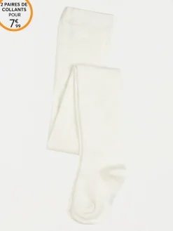Collants chauds coloris écru fille