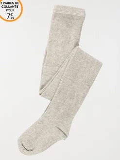 Collants chauds gris clair chiné fille