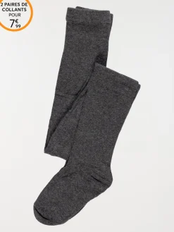 Collants gris anthracite chiné fille