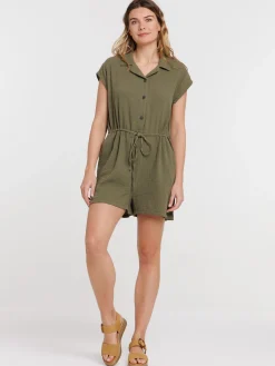 Combinaison courte gaze de coton femme