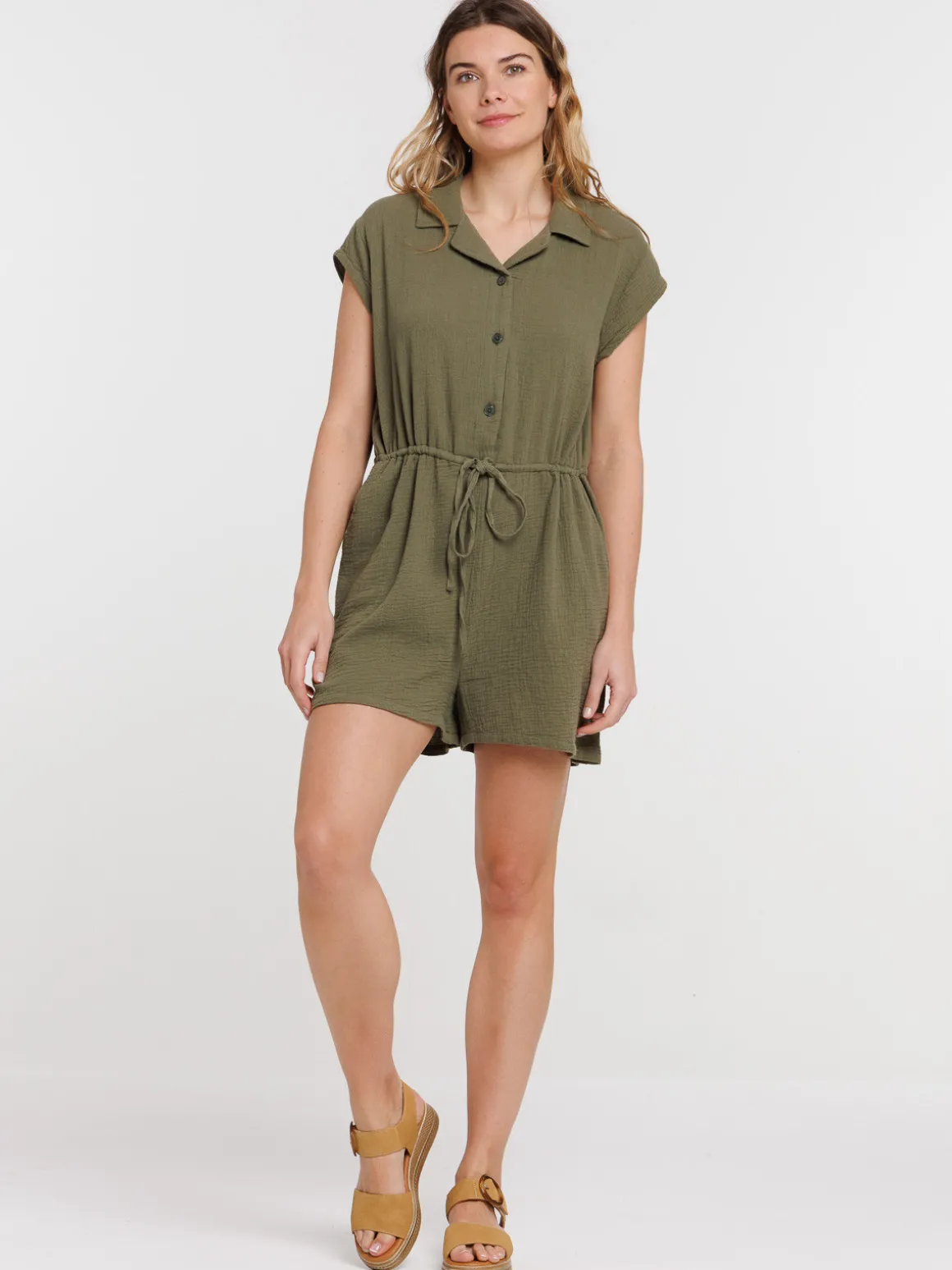 Combinaison courte gaze de coton femme