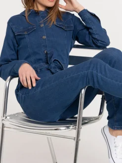 Combinaison denim stone femme