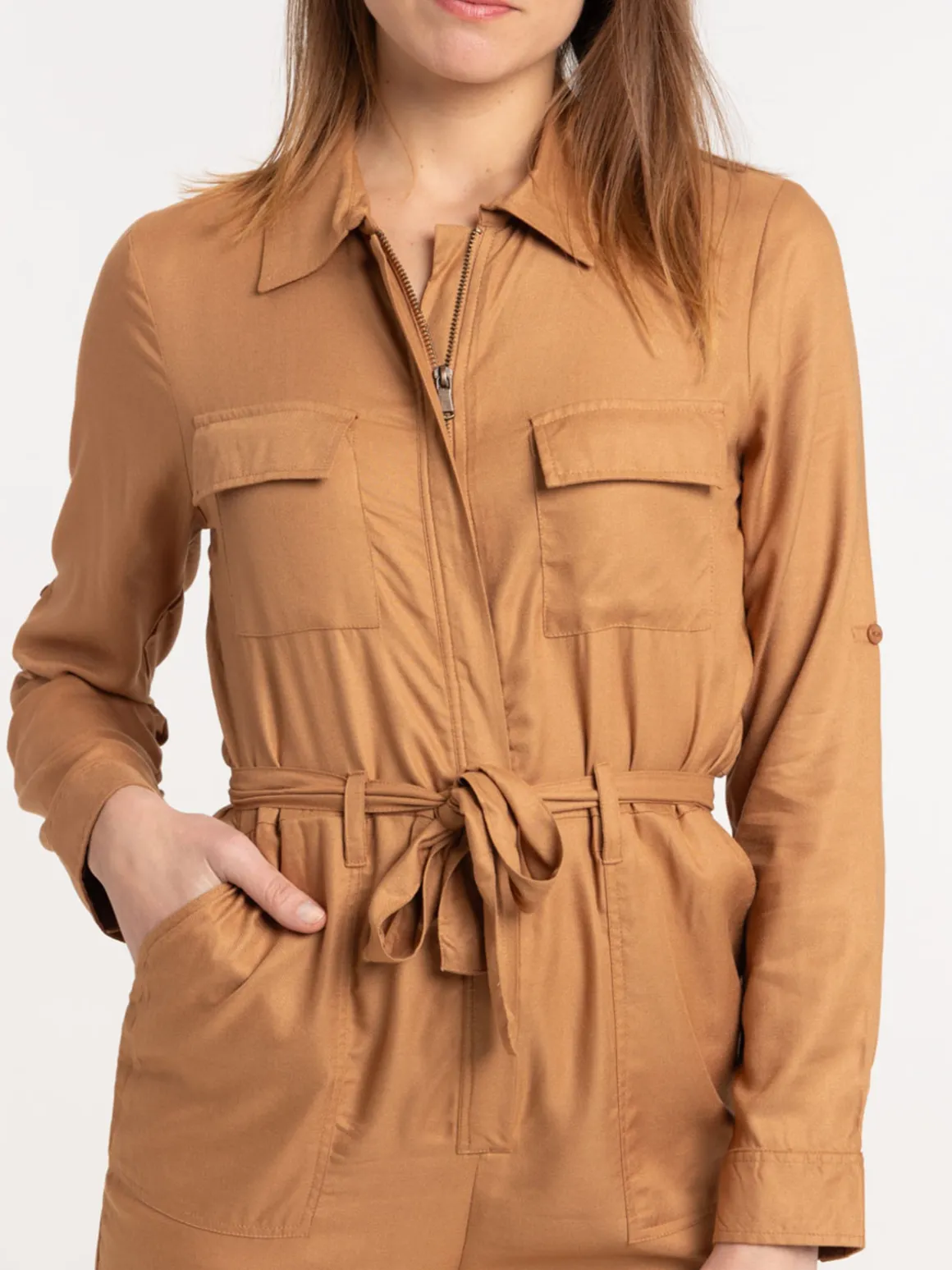 Combipantalon tabac femme