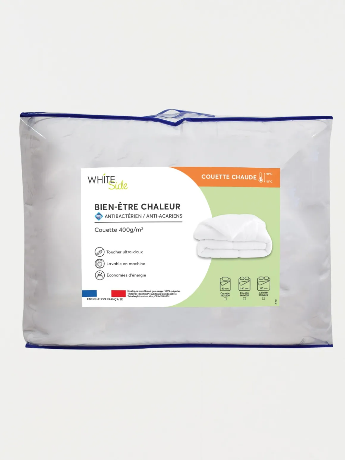 Couette blanche chaude 220 x 240 cm