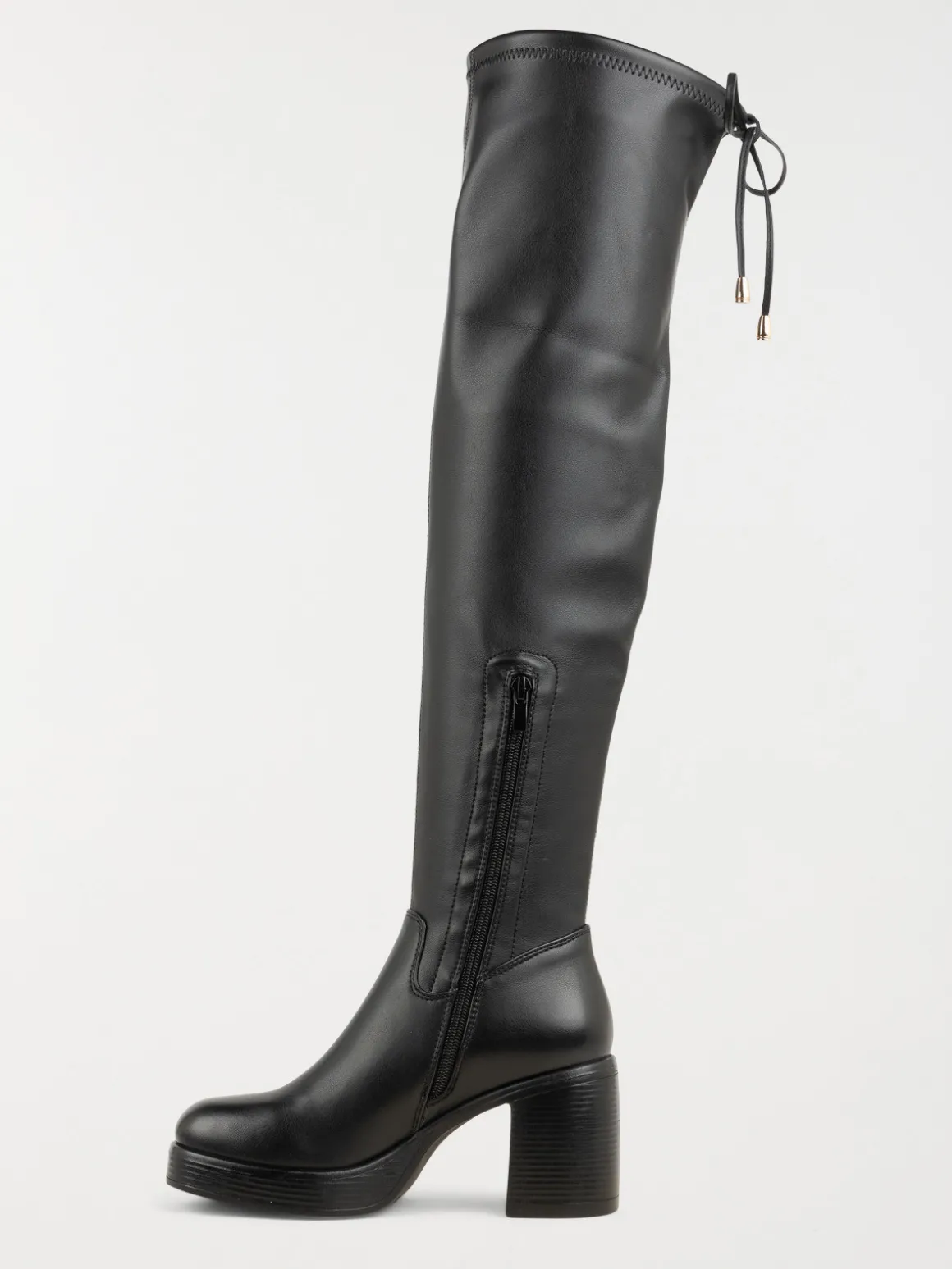 Cuissardes noires à talon femme (36-41)