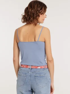 Débardeur à bretelles denim blue femme