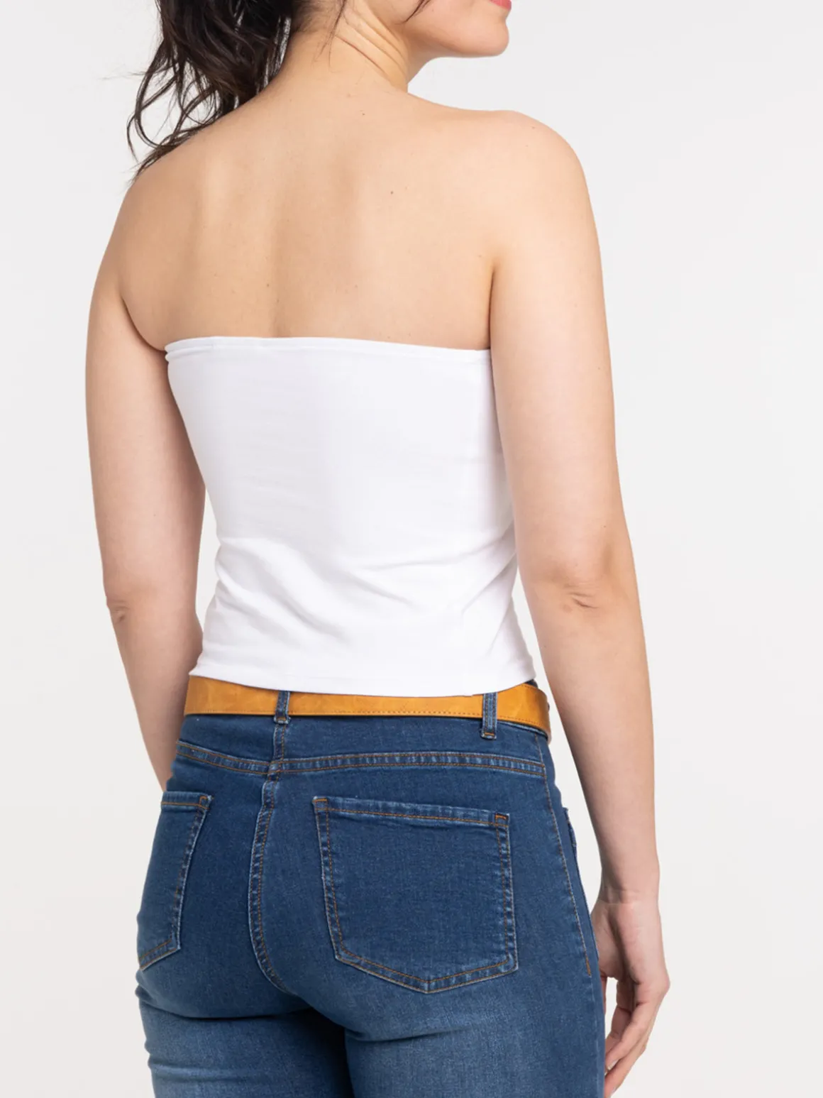 Débardeur bandeau femme coloris blanc